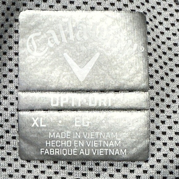 Callaway Polo Shirt Men Extra Large Gray PinDot Opti Dri Swing Tech Golf Stretch - Picture 13 of 14